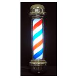 Replica Barbers Pole Light Model #110-120v/50-60Hz, With Mount, Turns And Lights Up