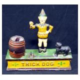 Cast Iron "Trick Dog" Bank Made In Taiwan