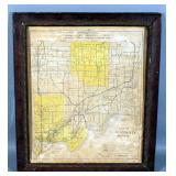 Antique Plat Map For Clay County Missouri With Frame