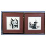Framed, Matted, Signed And Numbered 296/350 And 180/350 Hand Colored Etchings By Jim Yarbrough 17" x