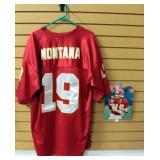 Joe Montana Kansas City Chiefs Football Jersey Size 56 And Autographed Photo 8" x 10"