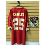 Jamaal Charles Kansas City Chiefs Football Jersey Size 4XL And Authentic Autographed Photo With COA 