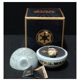 Fossil Star Wars Death Star Watch Set Gold LE With Lapel Pin Li-1569 In Death Star Case, Unused