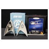 Fossil Star Trek Enterprise Watch Limited Edition Li1407 With Medallion In Star Fleet Logo Case, Unu