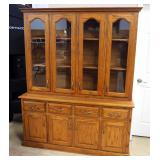 China Cabinet, 3 Shelves, 4 Drawers, 4 Doors to Single Base Compartment 60"W x 64.5"H x 18"D