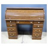 Rolltop Desk, 5 Drawers, Some Cosmetic Flaws, 48"W x 42"H x 20"D Rolltop Desk, 5 Drawers, Some Cosmetic Flaws, 48"W x 42"H x 20"D
