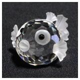 Swarovski Silver Crystal Puffer Fish Figurine # 7644 NR 041000 With Box And COA