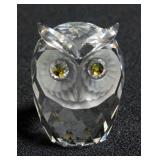 Swarovski Silver Crystal Owl Figurine # 7636 NR 046 With Box And COA