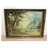 Albert Bierstadt Print of Yosemite Valley 2, Framed 33"W x 26"H Albert Bierstadt Print of Yosemite Valley 2, Framed 33"W x 26"H