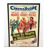 1958 How To Marry A Millionaire Movie Poster Print, Marilyn Monroe Betty Grable Lauren Bacall Framed 1958 How To Marry A Millionaire Movie Poster Print, Marilyn Monroe Betty Grable Lauren Bacall Framed