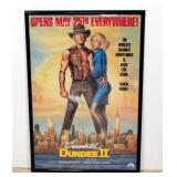 1988 Crocodile Dundee II Movie Poster Print Paul Hogan Linda Kozlowski Framed 28"W x 41"H 1988 Crocodile Dundee II Movie Poster Print Paul Hogan Linda Kozlowski Framed 28"W x 41"H
