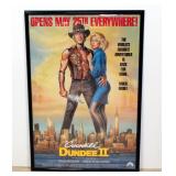 1988 Crocodile Dundee II Movie Poster Print Paul Hogan Linda Kozlowski Framed 28"W x 41"H