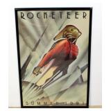 1991 Rocketeer Promotional Movie Poster Print, Framed 28"W x 41.5"H