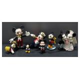 Assortment Of Mickey Mouse Figurines 5 Ceramic And 2 Plastic Total Qty 7