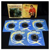 ELVIS 45rpm Vinyl Records, Jailhouse Rock With Picture Sleeve, Blue Suede Shoes, Lonesome Tonight, M