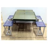 Collapsible Picnic/Camping Table Folds Out To Be Table With Attached Benches, Folds Into Self-Contai