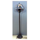 Tiffany Style Floor Lamp With 3-Way Bulbs 62"H, Powers On Tiffany Style Floor Lamp With 3-Way Bulbs 62"H, Powers On