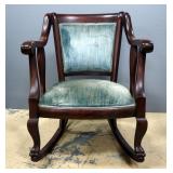 Upholstered Rocking Chair With Padded Back And Seat 26.5"W x 31"H Upholstered Rocking Chair With Padded Back And Seat 26.5"W x 31"H