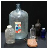 Bottle Collection Including Eads 5-Gallon Water Bottle, Ancient Age Brand Amber Glass Liquor Bottle 