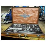 Campagnolo Cycling Mechanics Tool Kit With Wood Carrying Case & Vintage Inventory Poster