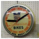 Vintage Schwinn Wall Clock, Approx 17" Round