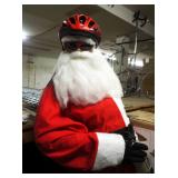 7Ft Artificial Lit Christmas Tree, Life Size Santa Clause Mannequin, Holiday Decorations, Ornaments 