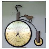 Vintage Schwinn High Wheeler Clock And High Wheeler Clock Including Framed Vintage Bicycle Prints