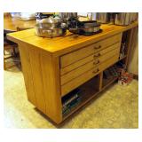 4 "Drawer Kitchen Island With Solid Wood Top, 36" x 61" x 27