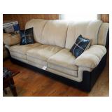 Motion Eaze Microfiber Sofa With Matching Throw Pillows, 39" x 87" x 36"