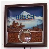 Lighted Electric Busch Beer Wall Clock, 14" x 14"