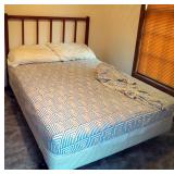 Full Sized Solid Wood Headboard, Mattress, Box Spring And Bedding,