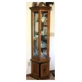 Lighted Mirrored Curio Cabinet, 71" x 24" x 12"