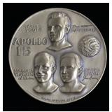 1971 US Apollo 15 Commemorative Medal by Ralph J. Menconi, Bronze, 2.5"Dia, High Relief