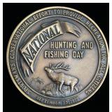 National Hunting And Fishing Day 1972 Commemorative Bronze Coin, 2.5"Dia