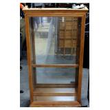 Pulaski 2-Way Sliding Door Curio With Beveled Glass Front, Mirrored Back, 2 Interior Lights Power On