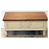 Cedar Storage Chest With Hinged Lid, Carved Wood Front 19"H x 40.5"W x 17.5"D