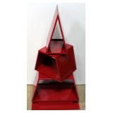 Art Deco Metal Shelving/Stand With Triangle and Trapezoid Shapes, 3 Shelf Areas 43.5"H x 22"W x 18.5