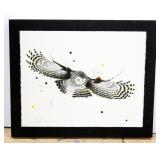 Steven Vigil (American) "Space Ghost" (Flying Owl) Autographed Print On Paper Mounted To Board, Numb