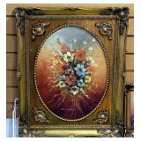 Billie Southerland, Floral Paintings, Oil On Canvas, Qty 5, Four Are 7"W x 9"H Framed And One Is 17.