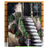 Assorted Art Includes Front Steps Greenery Canvas Print, Golden Gate Bridge Line Art, Bath Vanity Ph