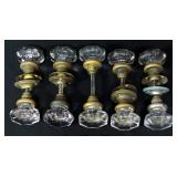Original Glass And Brass Door Knobs Removed From A 1920s Home, Includes Some Locking Mechanisms, Fac