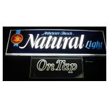 Anheuser-Busch Natural Light Beer On Tap Lighted Sign, 15.5"H x 28.5"W x 4.75"D, Powers On, New Old 