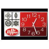 Dr. Pepper Branded Electric Wall Clock 12"H x 21.5"W x 2.25"D, Powers On