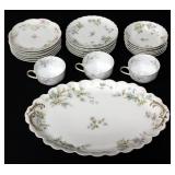 Haviland China Set With Floral Design, Includes Tea Cups, Saucers, Small Bowls And Platter, Qty Appr