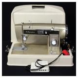 Montgomery Ward Signature Sewing Machine Model UHT J285E, Powers On, Includes Foot Pedal, Carry Case
