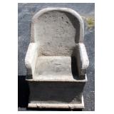 Molded Plastic Outdoor Seat Made To Look Like Concrete, 41.5"H x 26"W x 22"D