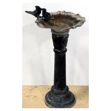 Iron Bird Bath With 2 Bird Figures, 31"H x Approx 13.5" Dia