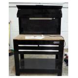 Kobalt 3 Drawer, Lighted, Metal Workbench With Power Includes Owners Manual, 63" x 45" x 25"
