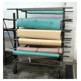 Iron Rolling Material Rack With 15 Metal Dowels, Fabric Not Included, 75" x 56" x 55"
