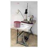 Juki Industrial Unison-Feed Lock Stitch Sewing Machine Model #DNU-1541S,With Table, Pedal, Knee Pres